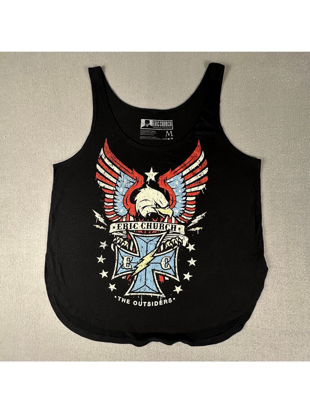 Eric Church The Outsiders Tour Tank Top Medium Black Graphic
